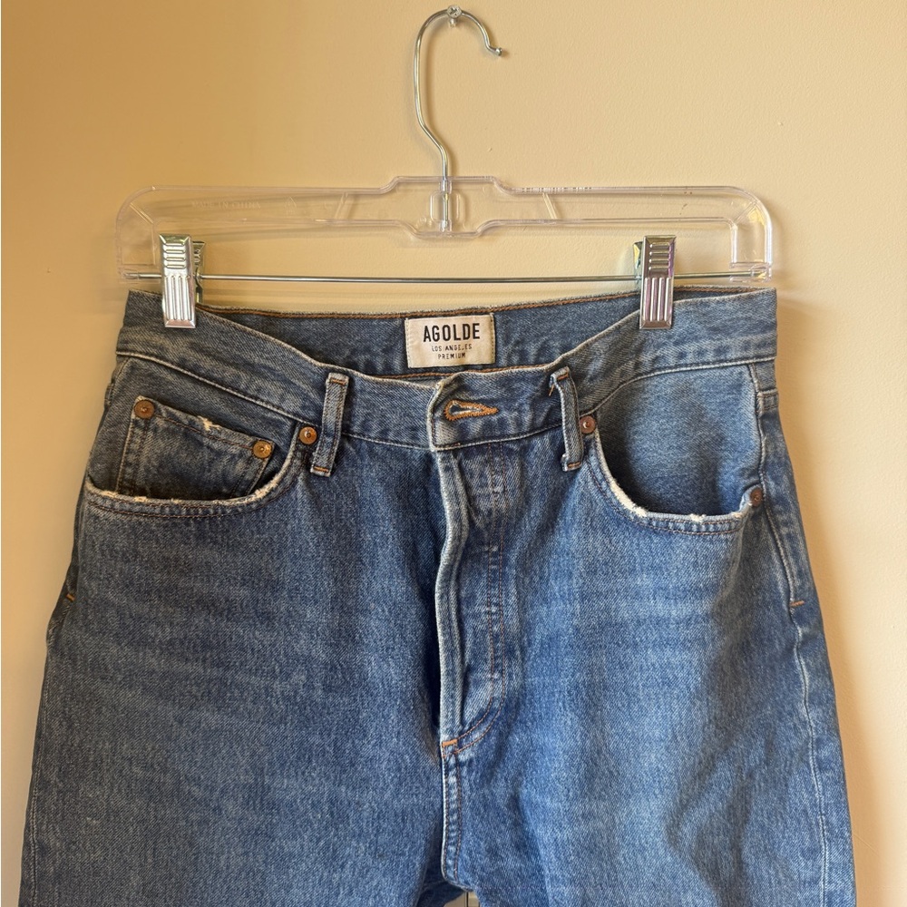 Agolde size 27 Button fly ankle Jeans with distressed hem Jeans